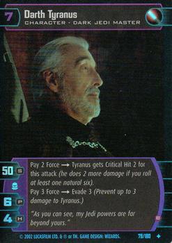 2002 Wizards of the Coast Star Wars: Attack of the Clones TCG #79 Darth Tyranus Front