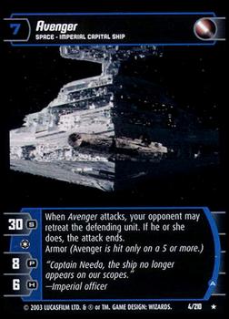 2003 Wizards of the Coast Star Wars The Empire Strikes Back TCG #4 Avenger Front