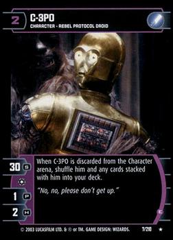 2003 Wizards of the Coast Star Wars The Empire Strikes Back TCG #7 C-3PO Front