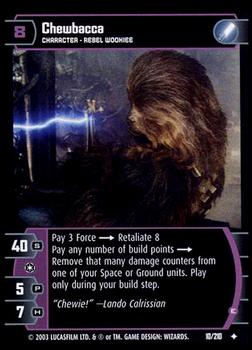 2003 Wizards of the Coast Star Wars The Empire Strikes Back TCG #10 Chewbacca Front