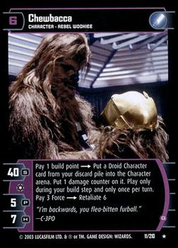 2003 Wizards of the Coast Star Wars The Empire Strikes Back TCG #11 Chewbacca Front