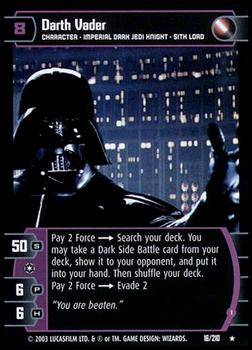 2003 Wizards of the Coast Star Wars The Empire Strikes Back TCG #16 Darth Vader Front