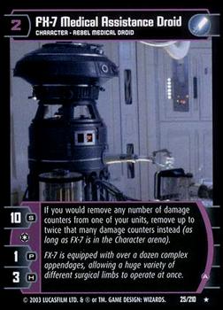2003 Wizards of the Coast Star Wars The Empire Strikes Back TCG #25 FX-7 Medical Droid Front