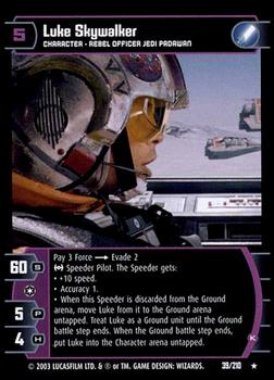 2003 Wizards of the Coast Star Wars The Empire Strikes Back TCG #39 Luke Skywalker Front