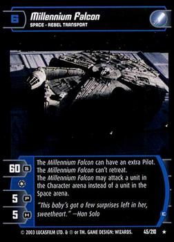 2003 Wizards of the Coast Star Wars The Empire Strikes Back TCG #45 Millennium Falcon Front