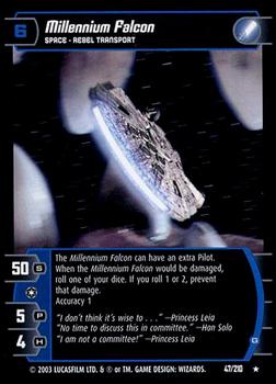 2003 Wizards of the Coast Star Wars The Empire Strikes Back TCG #47 Millennium Falcon Front
