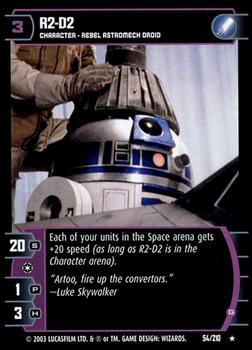 2003 Wizards of the Coast Star Wars The Empire Strikes Back TCG #54 R2-D2 Front