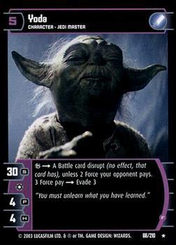 2003 Wizards of the Coast Star Wars The Empire Strikes Back TCG #66 Yoda Front