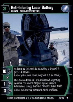2003 Wizards of the Coast Star Wars The Empire Strikes Back TCG #76 Anti-Infantry Laser Battery Front