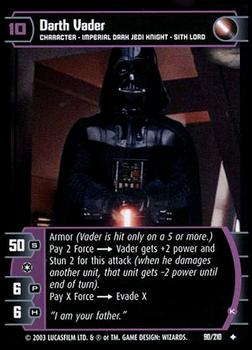 2003 Wizards of the Coast Star Wars The Empire Strikes Back TCG #90 Darth Vader Front