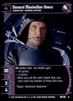 2003 Wizards of the Coast Star Wars The Empire Strikes Back TCG #100 General Maximilan Veers Front