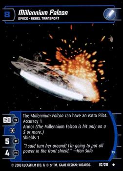 2003 Wizards of the Coast Star Wars The Empire Strikes Back TCG #112 Millennium Falcon Front