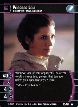2003 Wizards of the Coast Star Wars The Empire Strikes Back TCG #183 Princess Leia Front