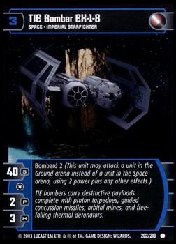 2003 Wizards of the Coast Star Wars The Empire Strikes Back TCG #202 TIE Bomber EX 1-8 Front