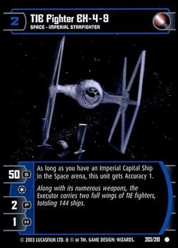 2003 Wizards of the Coast Star Wars The Empire Strikes Back TCG #203 TIE Fighter EX-4-9 Front