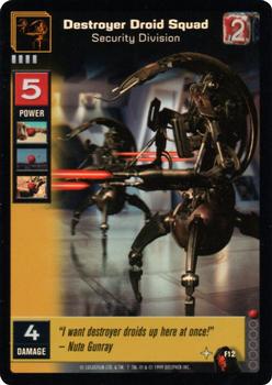 1999 Decipher Young Jedi: Menace of Darth Maul - Foil #F12 Destroyer Droid Squad, Security Division Front