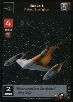 1999 Decipher Young Jedi: Menace of Darth Maul - Foil #F8 Bravo 1, Naboo Starfighter Front