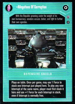2001 Decipher Star Wars CCG Reflections III #NNO Allegations Of Corruption Front
