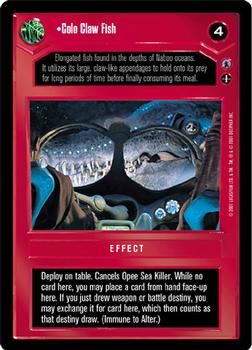 2001 Decipher Star Wars CCG Reflections III #NNO Colo Claw Fish Front