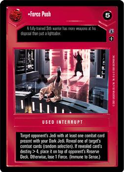 2001 Decipher Star Wars CCG Reflections III #NNO Force Push Front