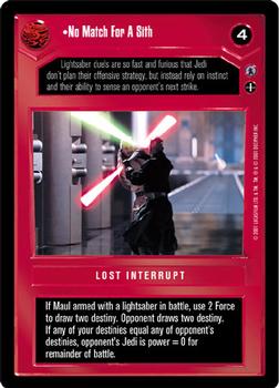 2001 Decipher Star Wars CCG Reflections III #NNO No Match For A Sith Front