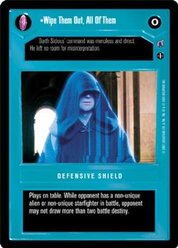 2001 Decipher Star Wars CCG Reflections III #NNO Wipe The Out, All Of Them Front