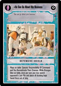 2001 Decipher Star Wars CCG Reflections III #NNO He Can Go About His Business Front