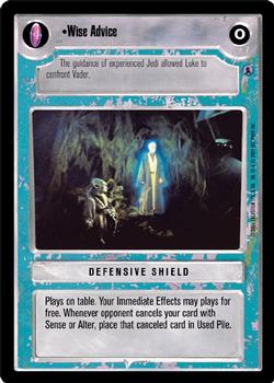 2001 Decipher Star Wars CCG Reflections III #NNO Wise Advice Front
