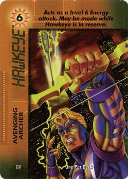 1996 Fleer Marvel OverPower - Mission Control Expansion #BP Hawkeye - Avenging Archer Front