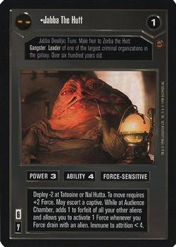 2000 Decipher Star Wars CCG Reflections A Collector’s Bounty #NNO Jabba The Hutt Front