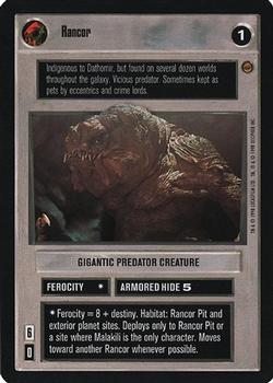 2000 Decipher Star Wars CCG Reflections A Collector’s Bounty #NNO Rancor Front
