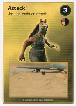 1999 Decipher Star Wars CCG Episode 1 #NNO Attack!  [3 Jar Jar Binks]         Attack: Tatooine Front