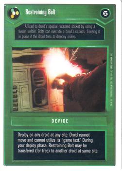 1996 Decipher Star Wars CCG The Empire Strikes Back Introductory Two-Player Game #NNO Restraining Bolt [Dark] Front