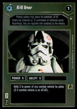 1996 Decipher Star Wars CCG Hoth Expansion #NNO AT-AT Driver Front