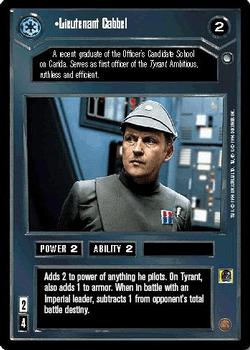 1996 Decipher Star Wars CCG Hoth Expansion #NNO Lieutenant Cabbel Front