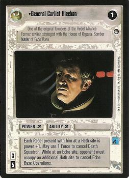 1996 Decipher Star Wars CCG Hoth Expansion #NNO General Carlist Rieekan Front