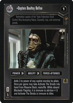 2001 Decipher Star Wars CCG Theed Palace #NNO Captain Daultay Dofine Front