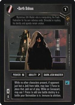 2001 Decipher Star Wars CCG Theed Palace #NNO Darth Sidious (AI) Front