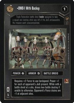 2001 Decipher Star Wars CCG Theed Palace #NNO OWO-1 With Backup Front