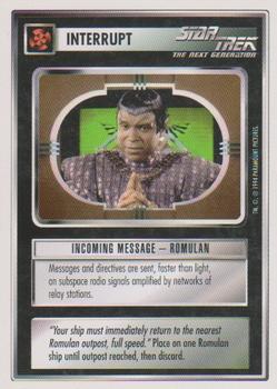 1994 Decipher Star Trek Premiere Edition White Border #NNO Incoming Message - Romulan Front