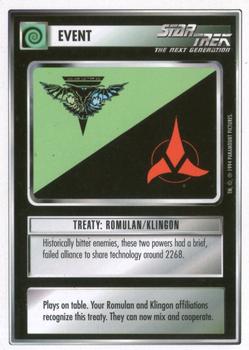 1994 Decipher Star Trek Premiere Edition White Border #NNO Treaty: Romulan/Klingon Front