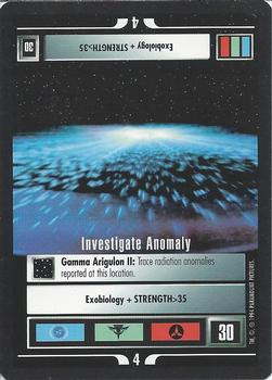 1994 Decipher Star Trek Premiere Edition Black Border #NNO Investigate Anomaly Front