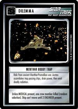 1994 Decipher Star Trek Premiere Edition Black Border #NNO Menthar Booby Trap Front