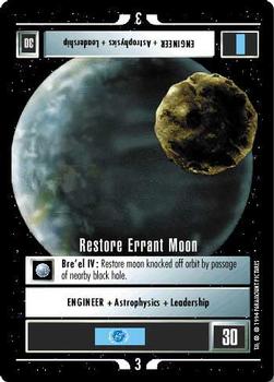 1994 Decipher Star Trek Premiere Edition Black Border #NNO Restore Errant Moon Front