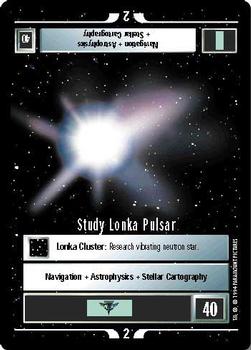 1994 Decipher Star Trek Premiere Edition Black Border #NNO Study Lonka Pulsar Front