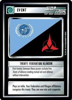 1994 Decipher Star Trek Premiere Edition Black Border #NNO Treaty: Federation/Klingon Front