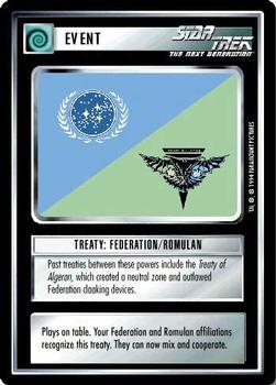 1994 Decipher Star Trek Premiere Edition Black Border #NNO Treaty: Federation/Romulan Front