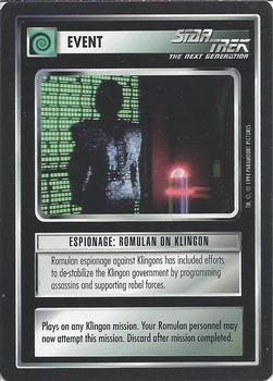 1994 Decipher Star Trek Premiere Edition Black Border #NNO Espionage: Romulan on Klingon Front