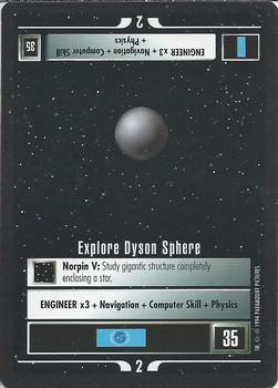 1994 Decipher Star Trek Premiere Edition Black Border #NNO Explore Dyson Sphere Front