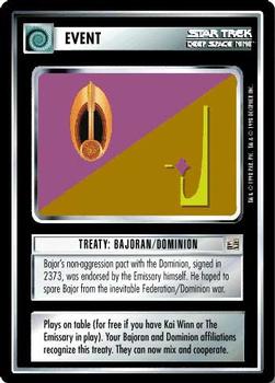 1998 Decipher Star Trek The Dominion #NNO Treaty: Bajoran/Dominion Front